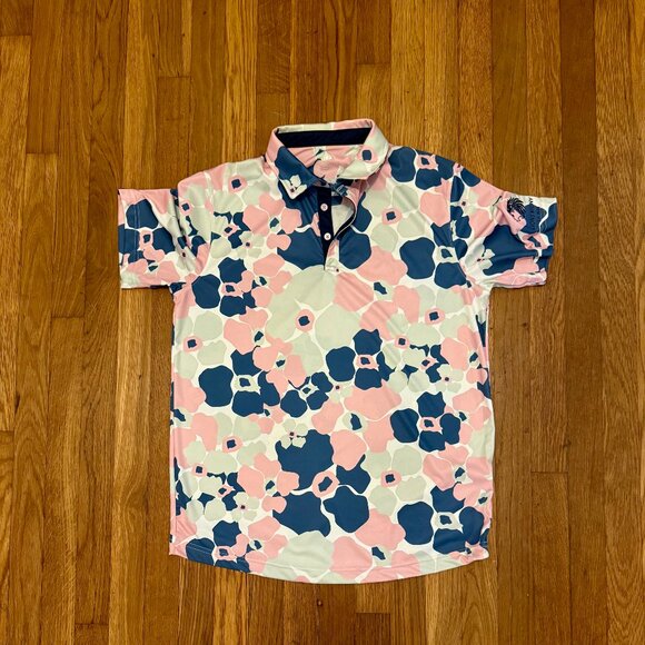 Swannies & Co Other - Swannies Golf Polo Shirt Lions MUNY M Floral Print Performance NWOT